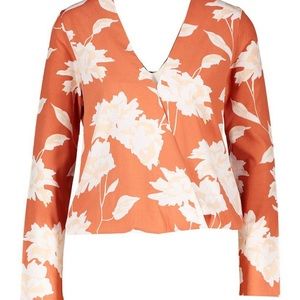 #New#Floralprintwrapfrontblouse#blouse#cute#boohoo